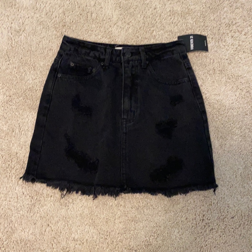 black jean skirt